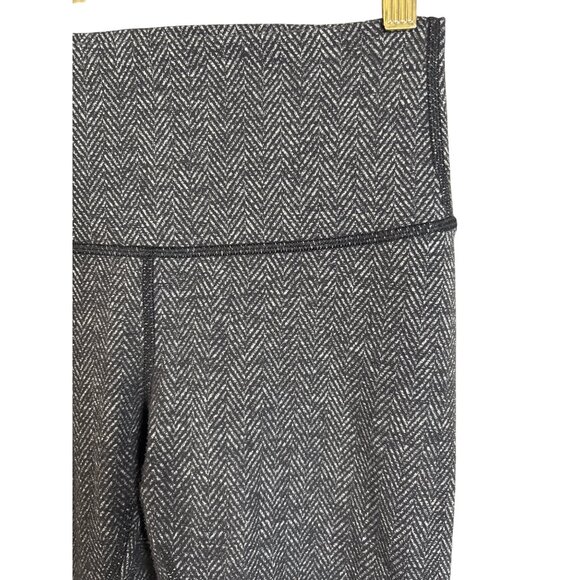 Lululemon Leggings Size 4 Black Gray Herringbone Lounge Comfort Workout Ankle - Picture 5 of 7